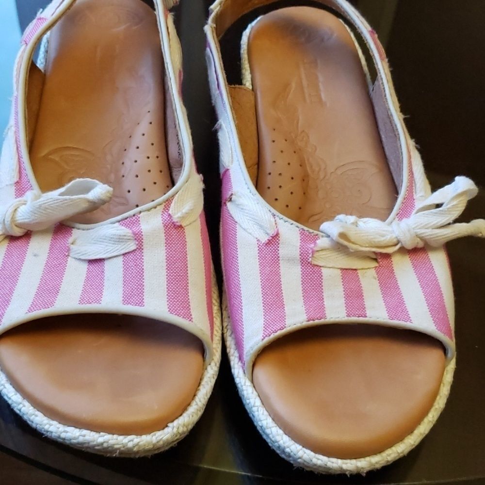 Born pink stripped Y2k espadrilles‎